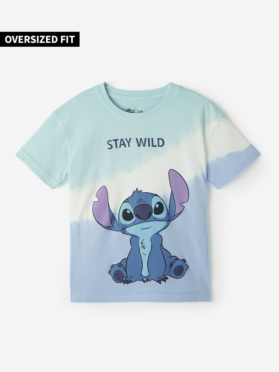 Lilo & Stitch: Stay Wild Girls Cotton Oversized T-Shirts