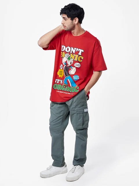 Buy Popeye: Don't Panic Oversized T-Shirts Online