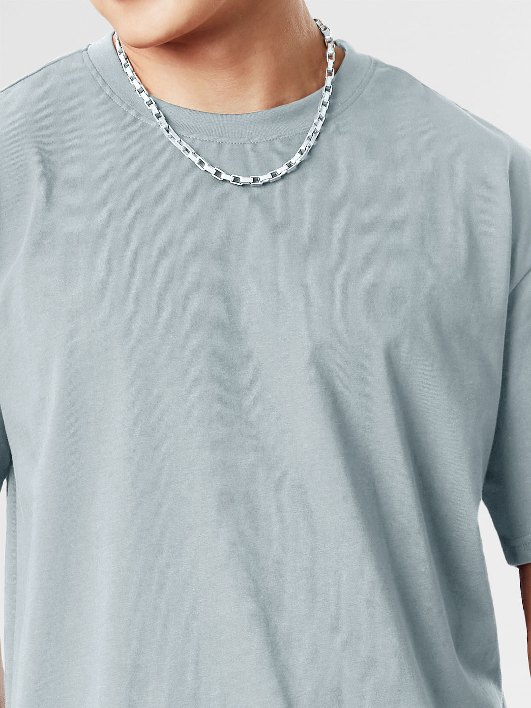 Buy Solids: Pearl Grey Oversized T-Shirts Online