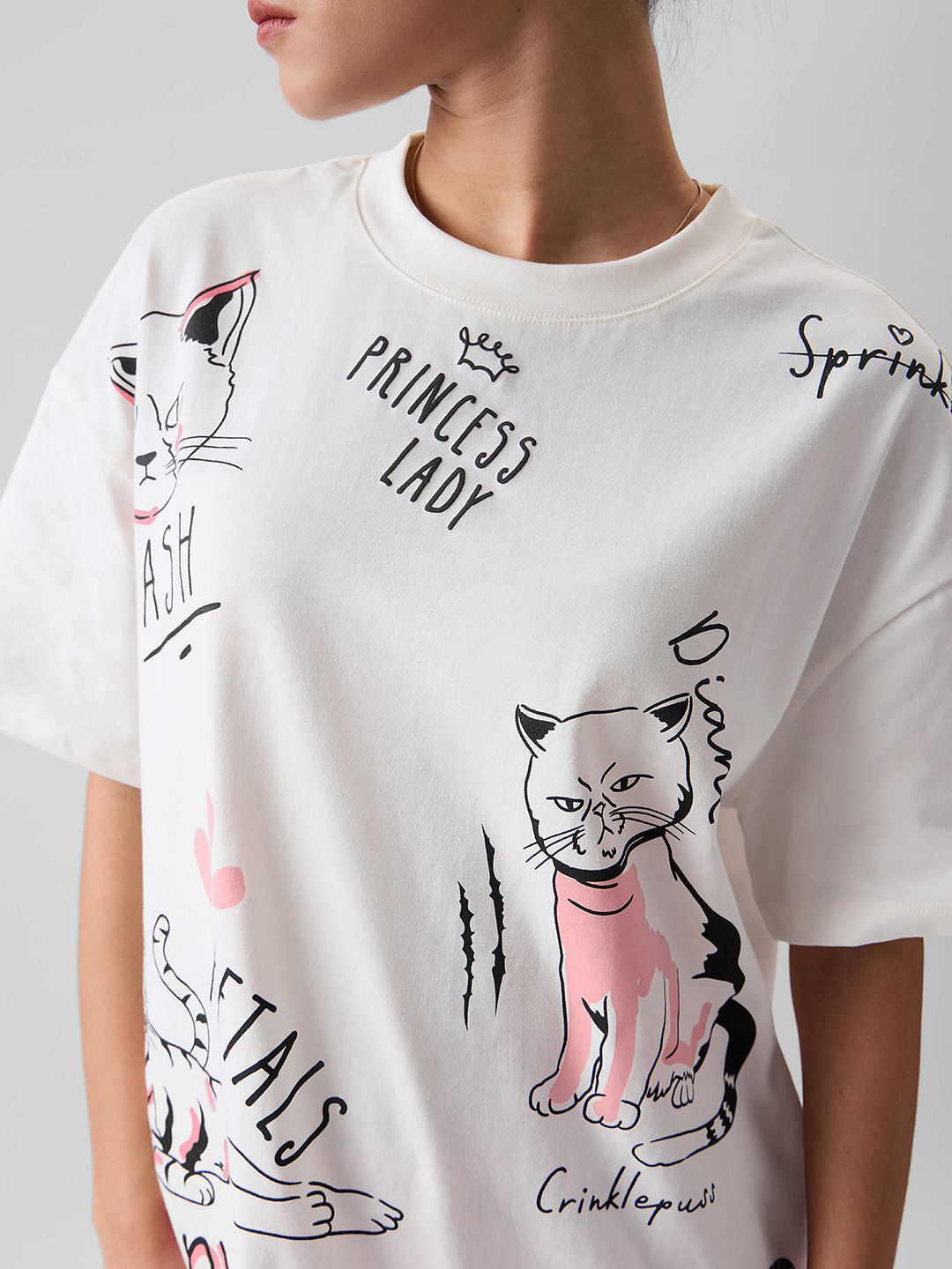 Buy The Office Angelas Cats Women Oversized T-Shirts Online