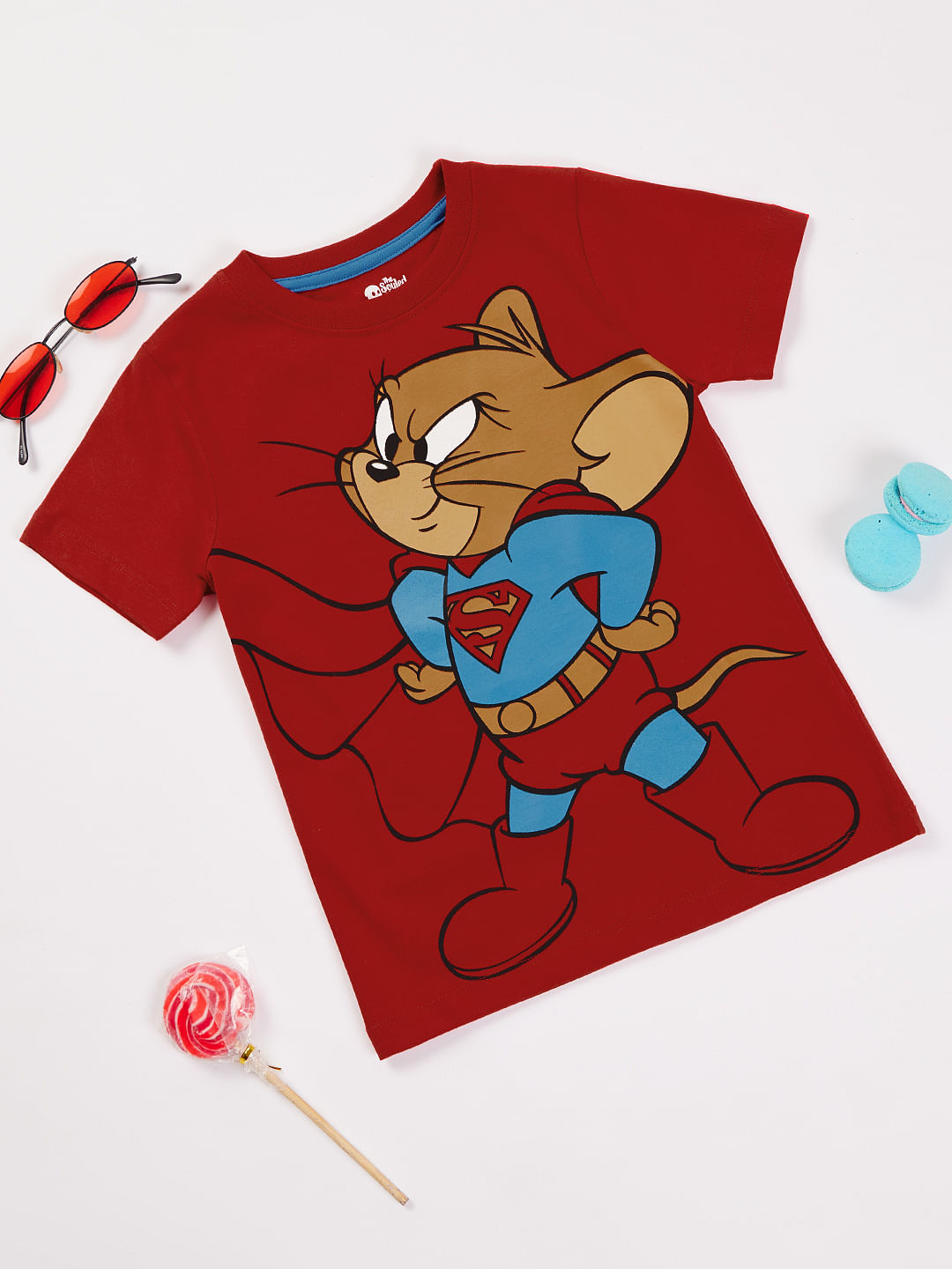Buy Tom And Jerry: Super Jerry Boys Cotton T-Shirts Online
