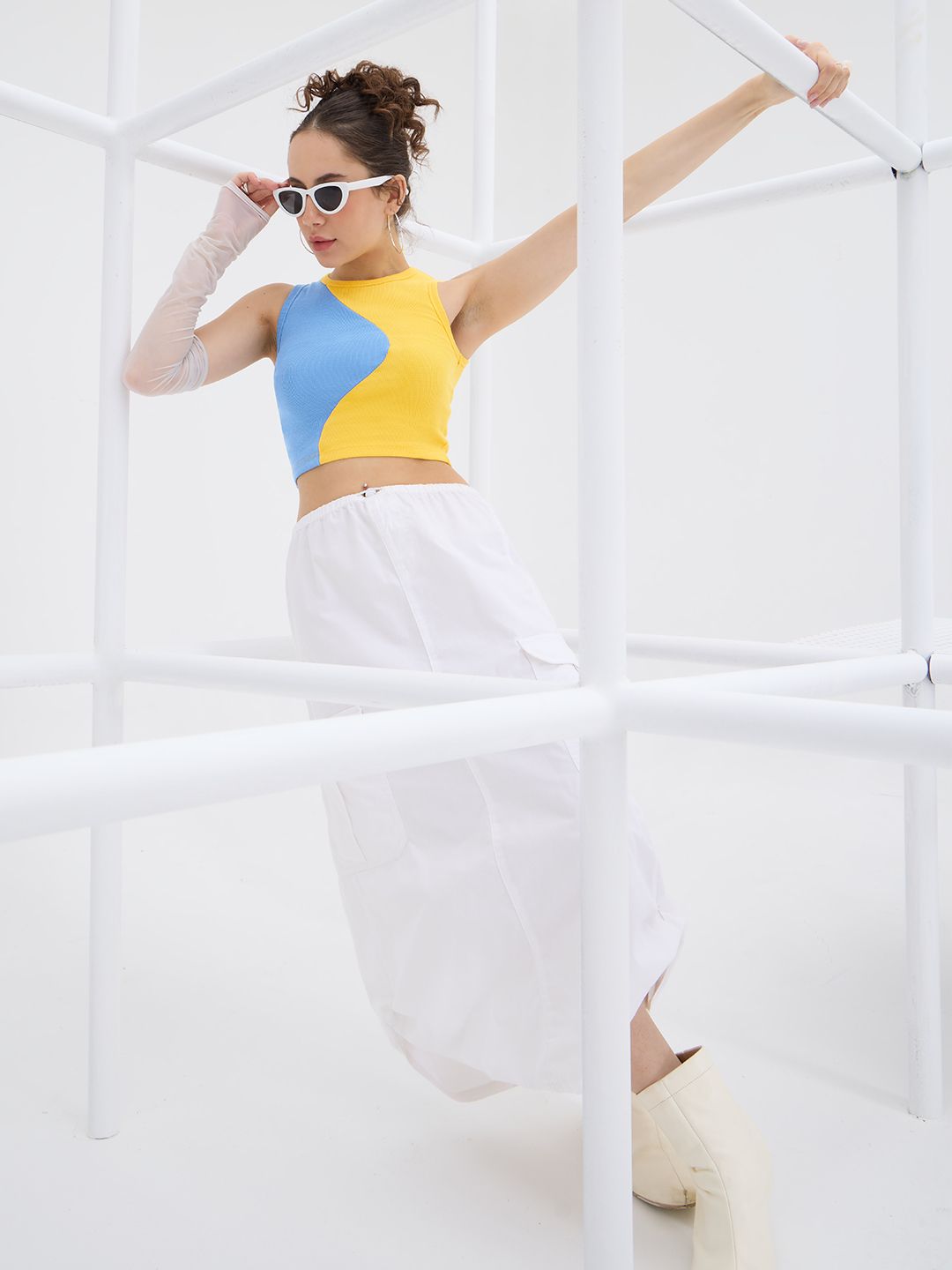 Colourblock: Tropical Breeze Cropped Tank Tops price