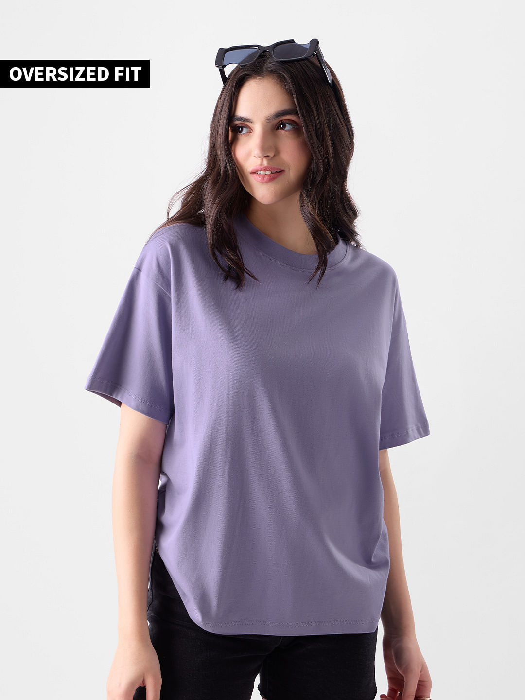 Buy Solids: Mauve Women Oversized T-Shirts Online