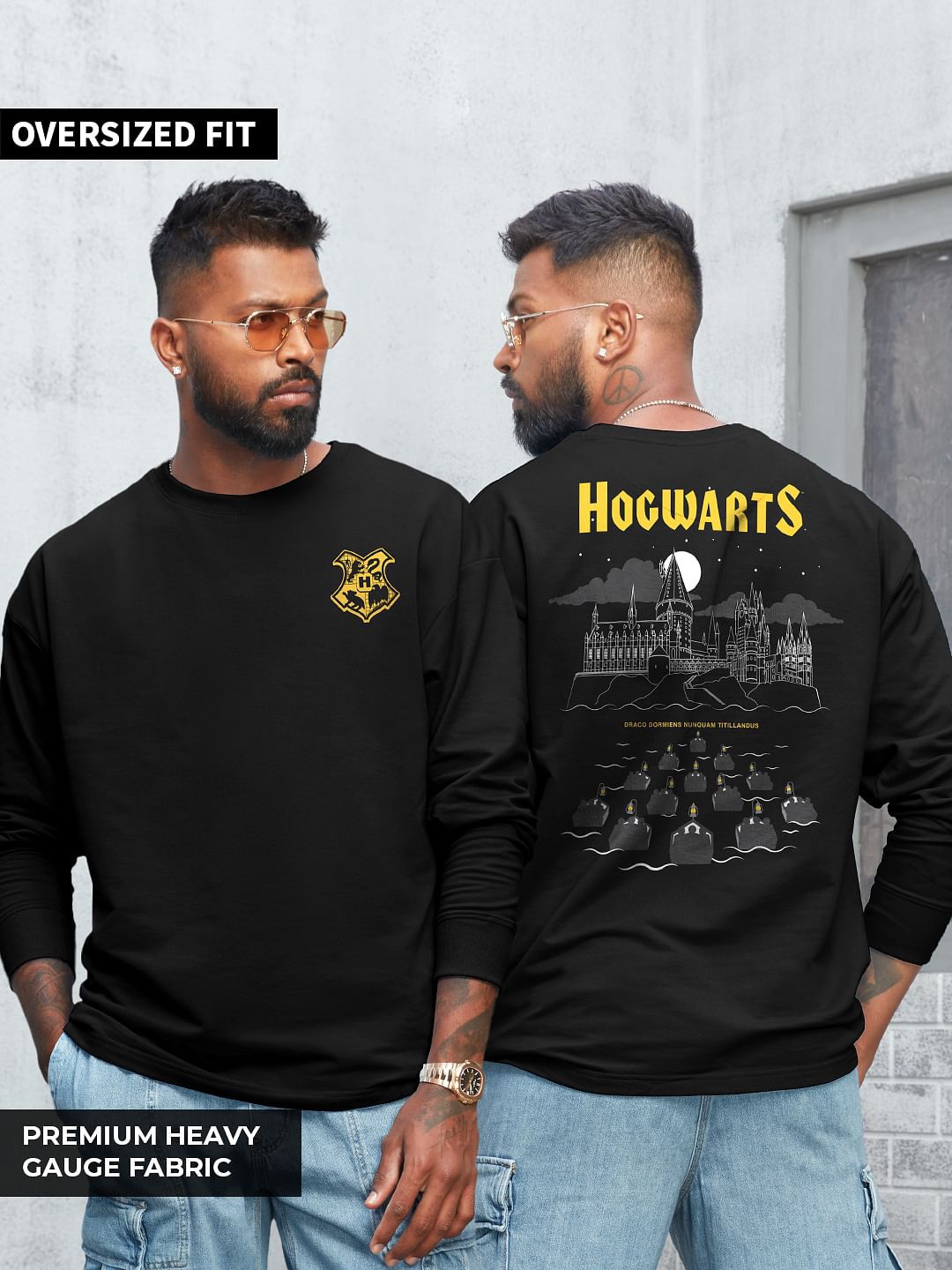 Buy Official Harry Potter Hogwarts Oversized Full Sleeve Tshirts Online.