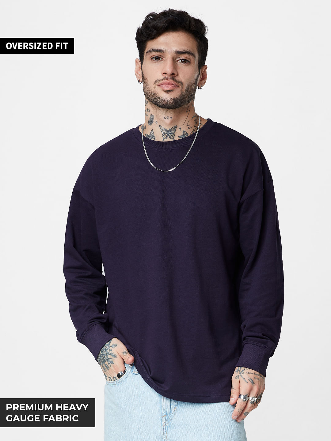 Buy Soldis: Berry Oversized Full Sleeve T-Shirt Online