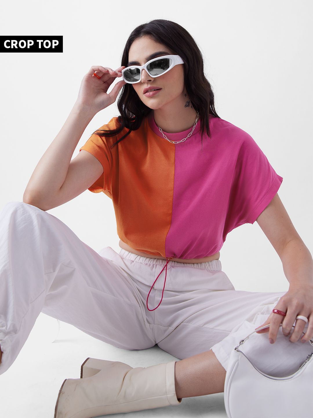 Buy TSS Originals: Aqua (Colourblock) Women's Cropped Tops online at ...