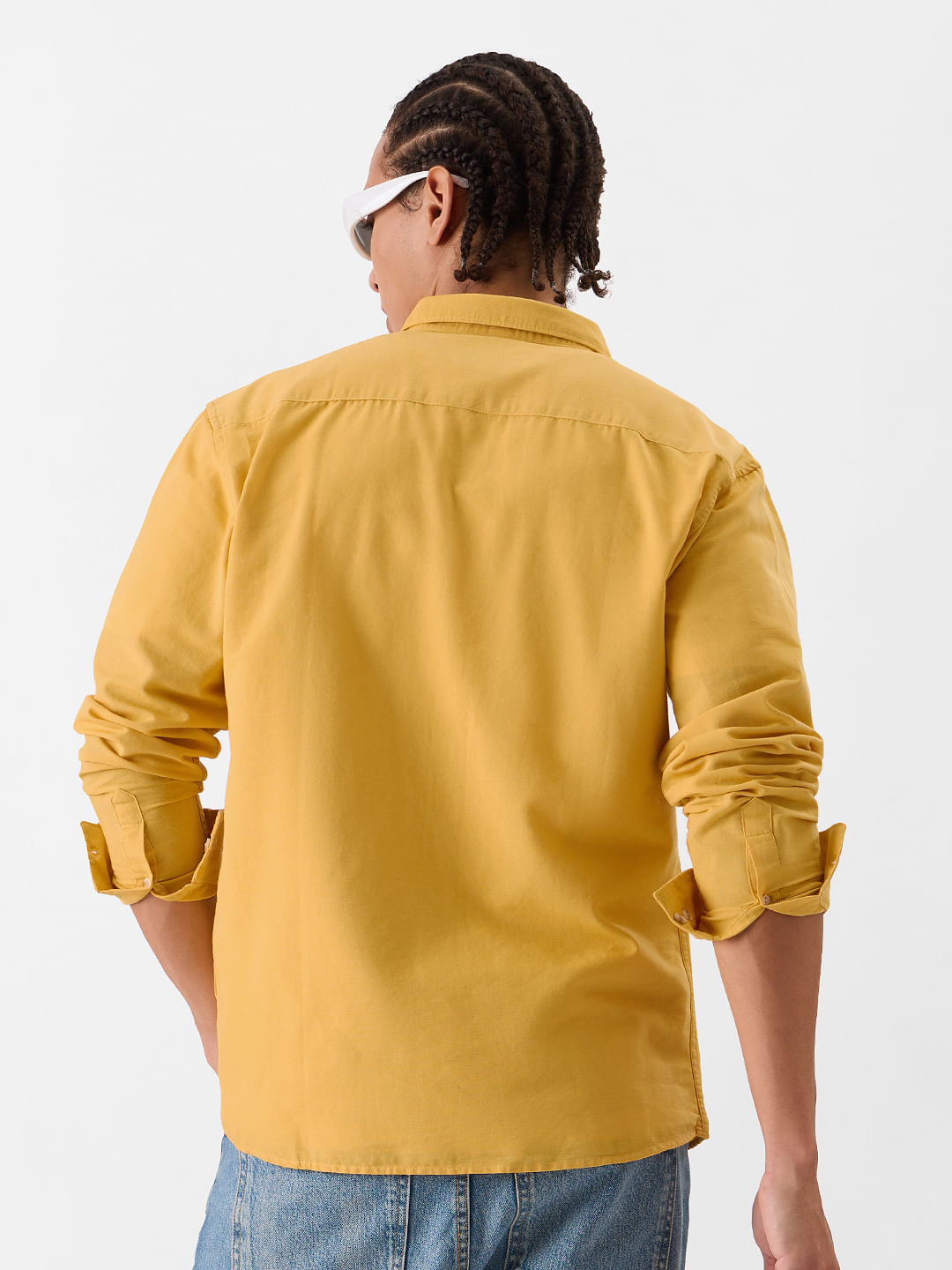 Buy Solids: Chrome Yellow Men Full Sleeve Shirt Online at The Souled Store.