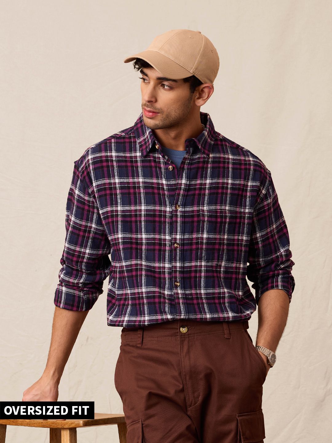 Buy Checks Navy Blue Red and White Men Utility Shirt Online