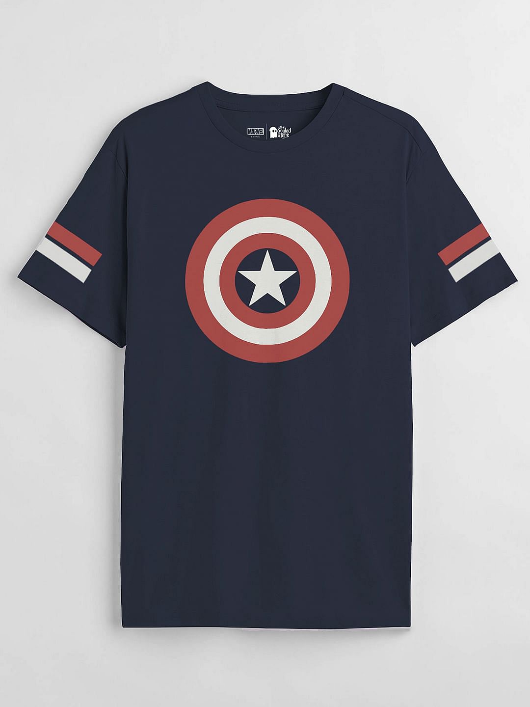 Captain America Marvel Comics Avengers Tshirt selling Navy