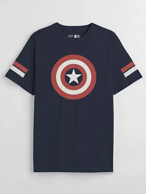 Buy Captain America Shield Half Sleeve T-Shirts Online