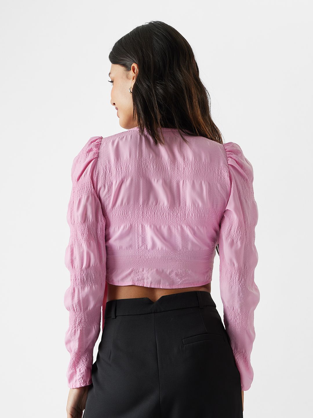 Buy Wrap Top: Pink Women Cropped Tops