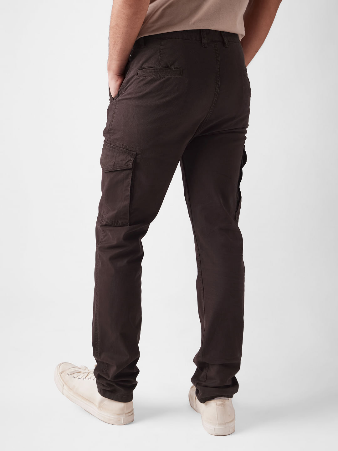 Buy Solids: Brown Men Cargo Pants Online