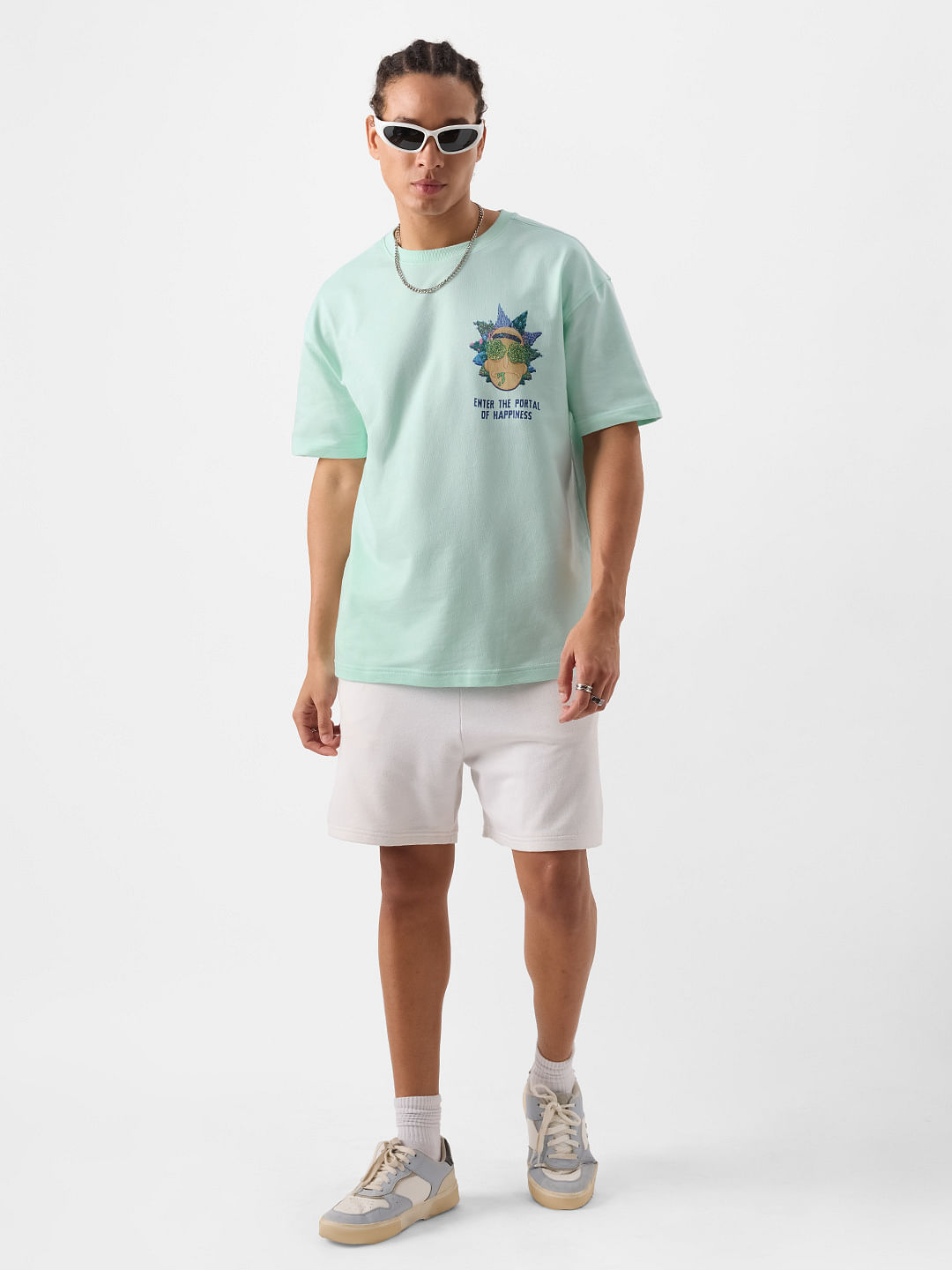 Buy Ricky and Morty: Portal to Happiness Men Oversized Tshirt Online.