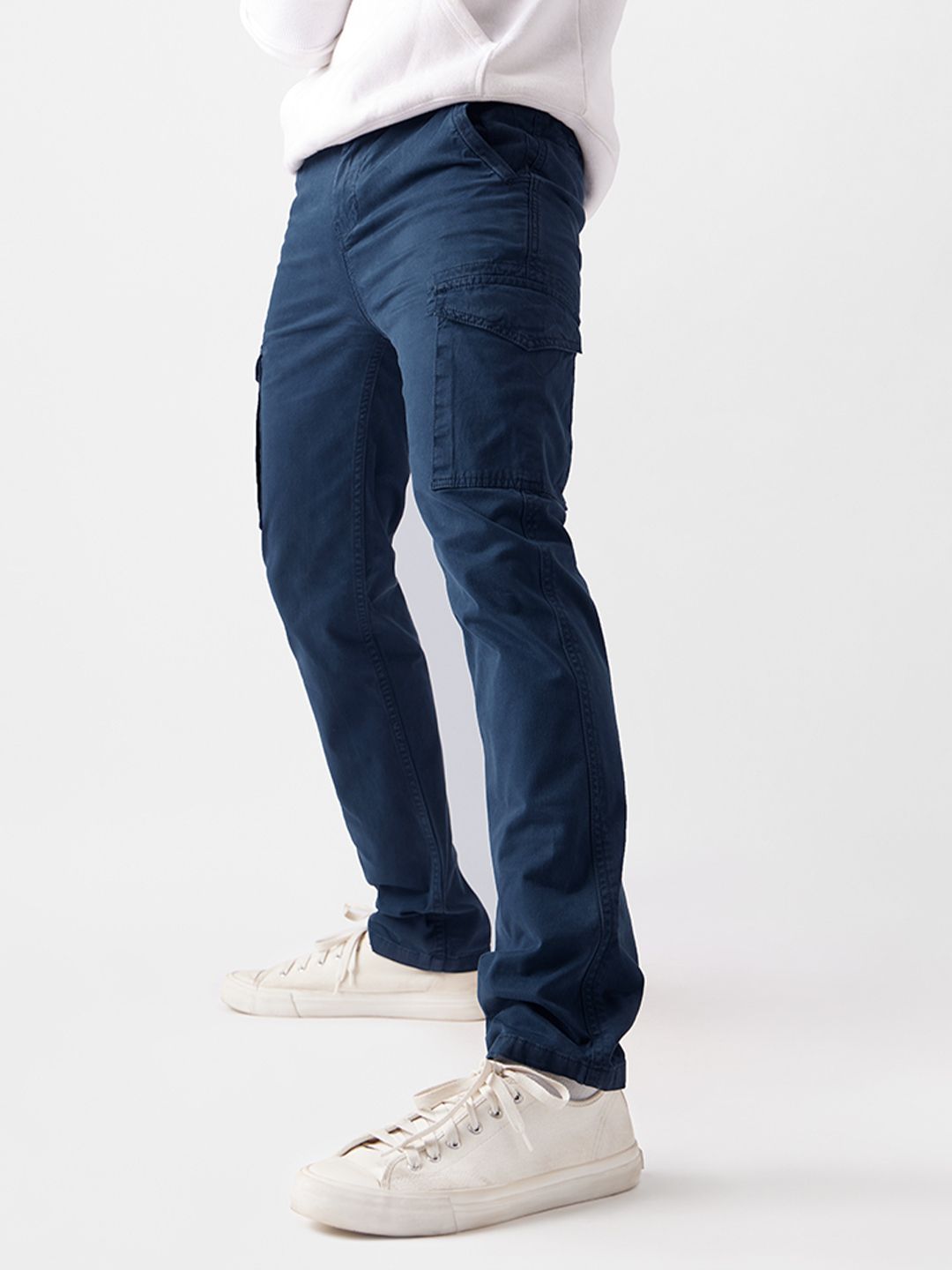 Overdyed Cargo: Navy Blue Men Cargo Pants price