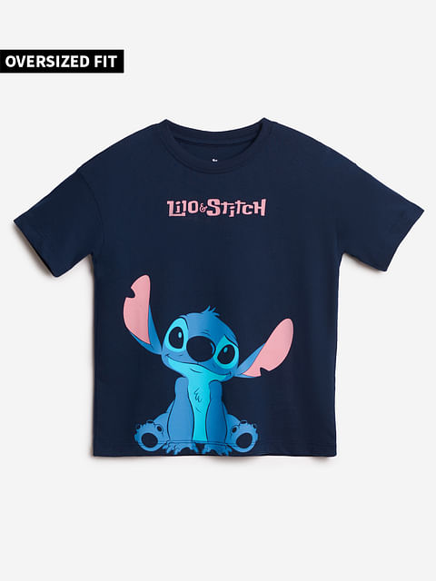 Buy Lilo & Stitch: Cute Face Girls Oversized T-Shirts Online
