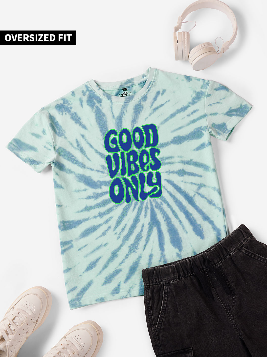 TSS Originals: Good Vibes Only Boys Cotton Oversized T-Shirts