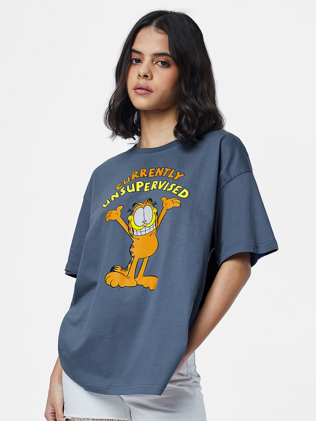 Buy Garfield Unsupervised Women Oversized T Shirts Online 