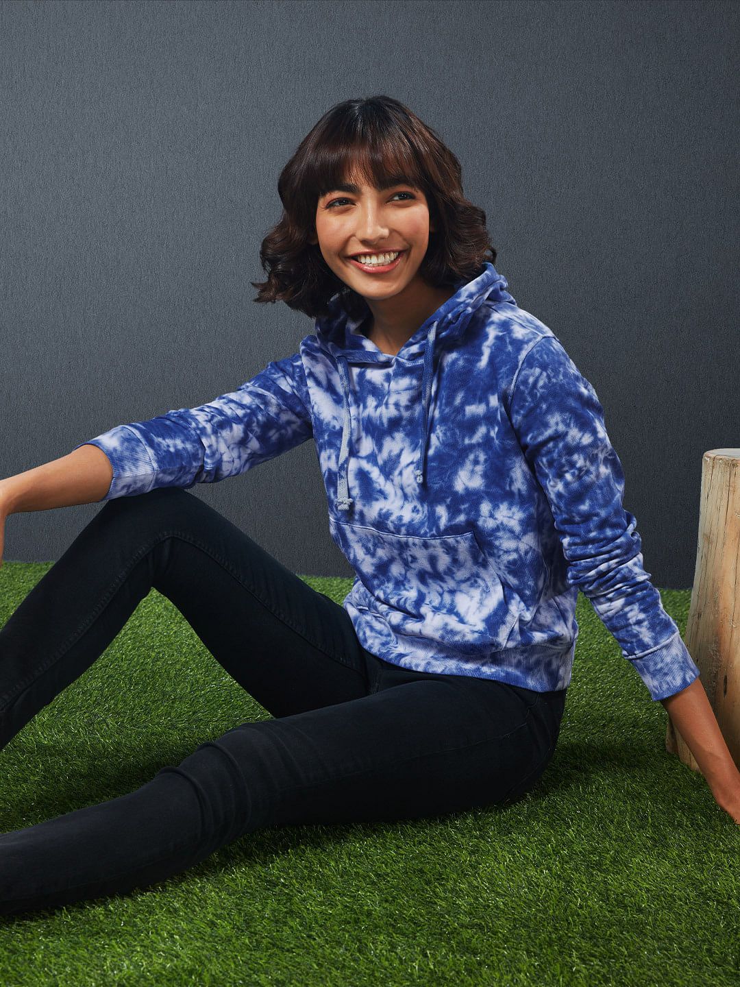 Tie Dye: Blue Mist Women Hoodies price