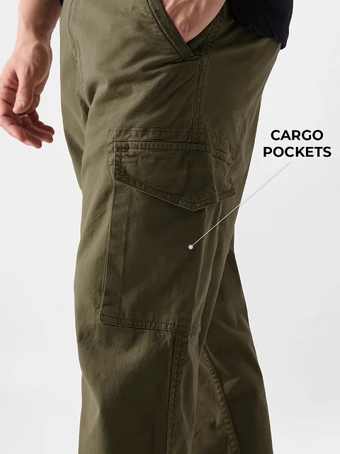 Buy Solids: Olive Men Cargo Pants Online
