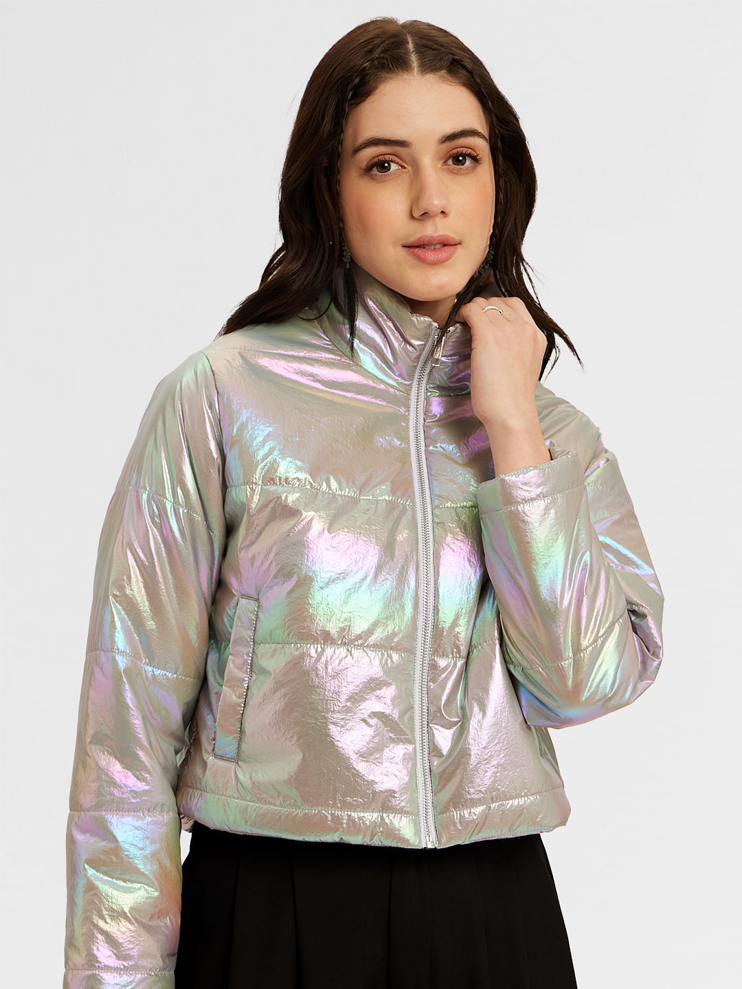 Buy Official Solids: Shiny Metal Women Jackets Online