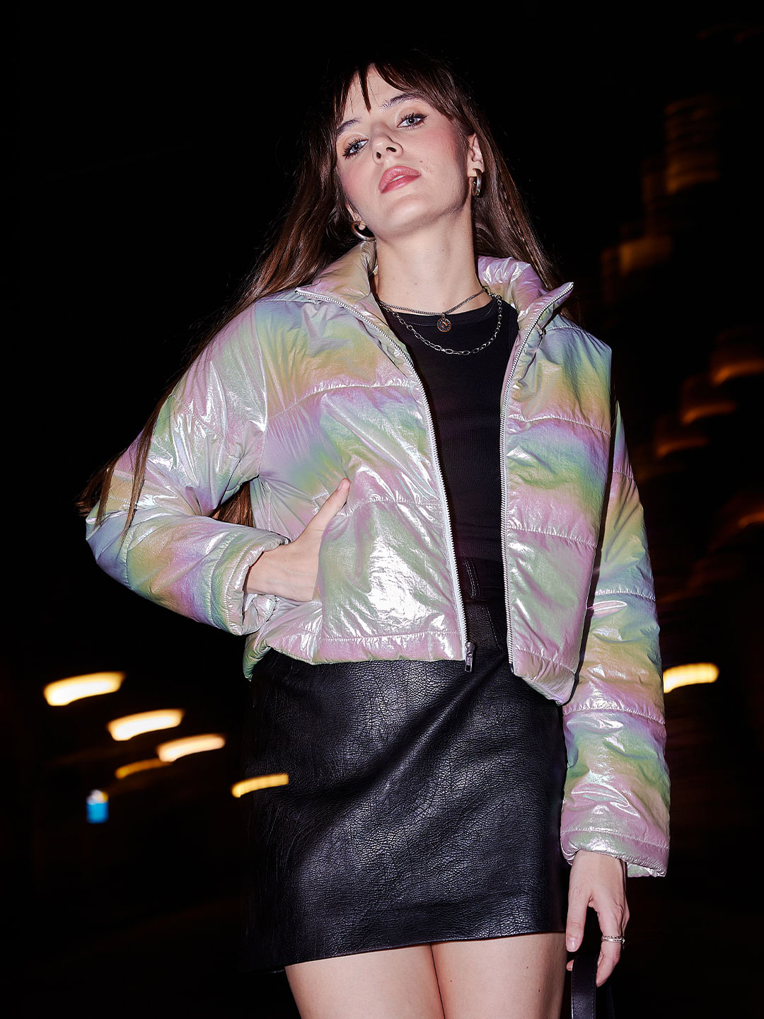 Buy Official Solids: Shiny Metal Women Jackets Online
