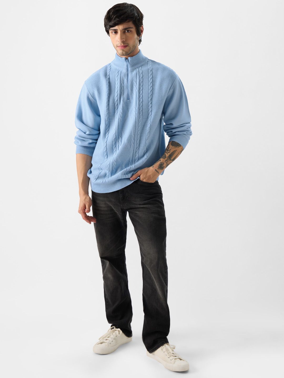 Solids: Airy Blue Oversized Pullovers price