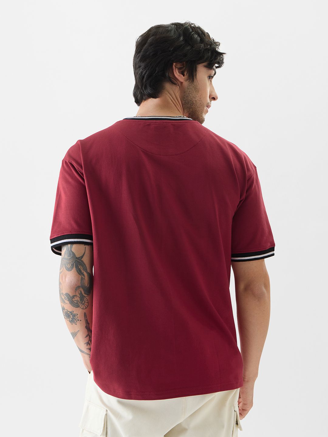 Graphic Mens Tees Brick Cotton Red Ripped Size Plus Oversized main image 1