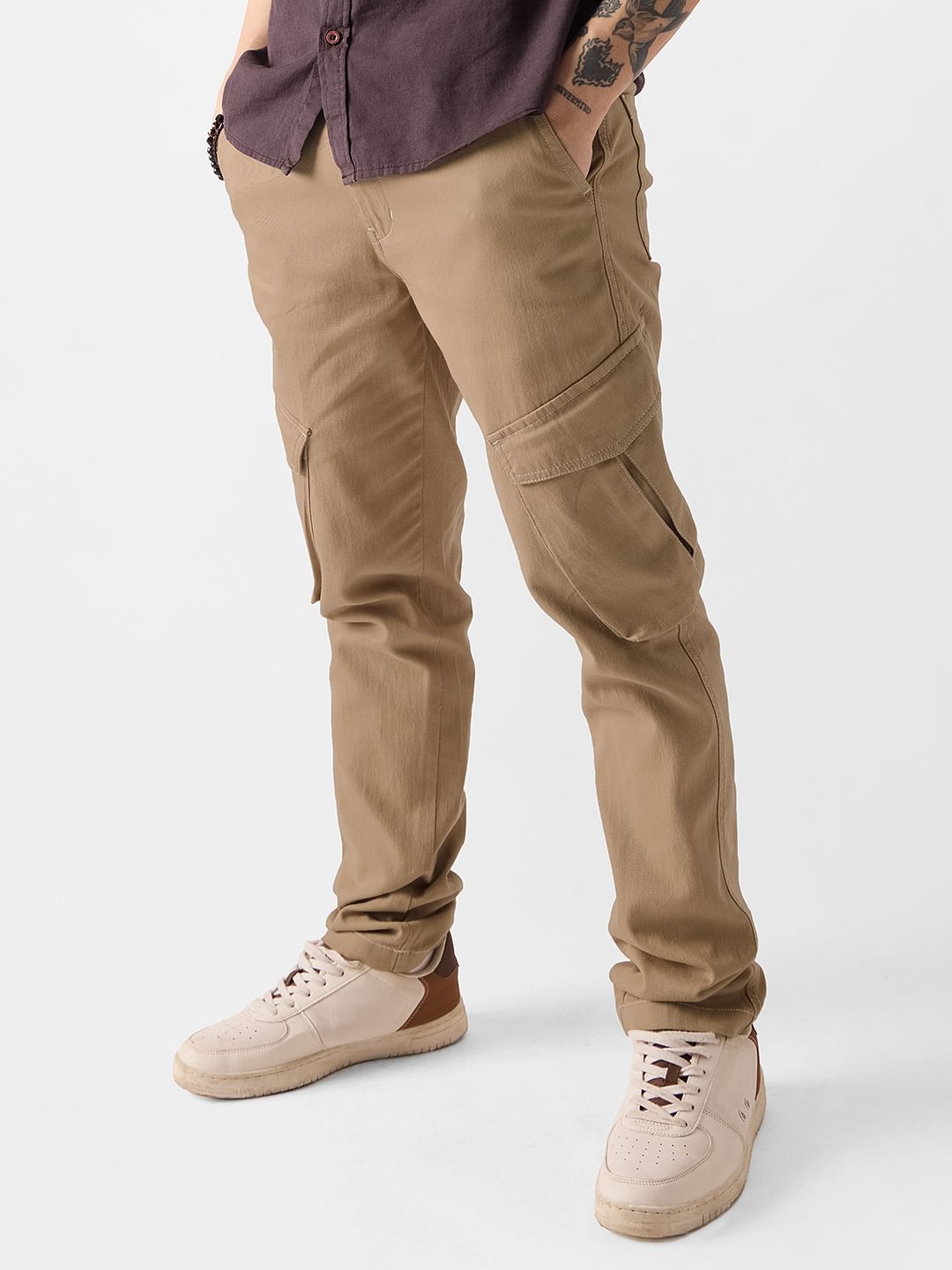 Buy Solids: Teak Men Cargo Pants Online