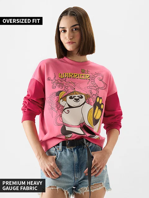Buy Kung Fu Panda The Warrior Women Oversized Sweatshirts Online 