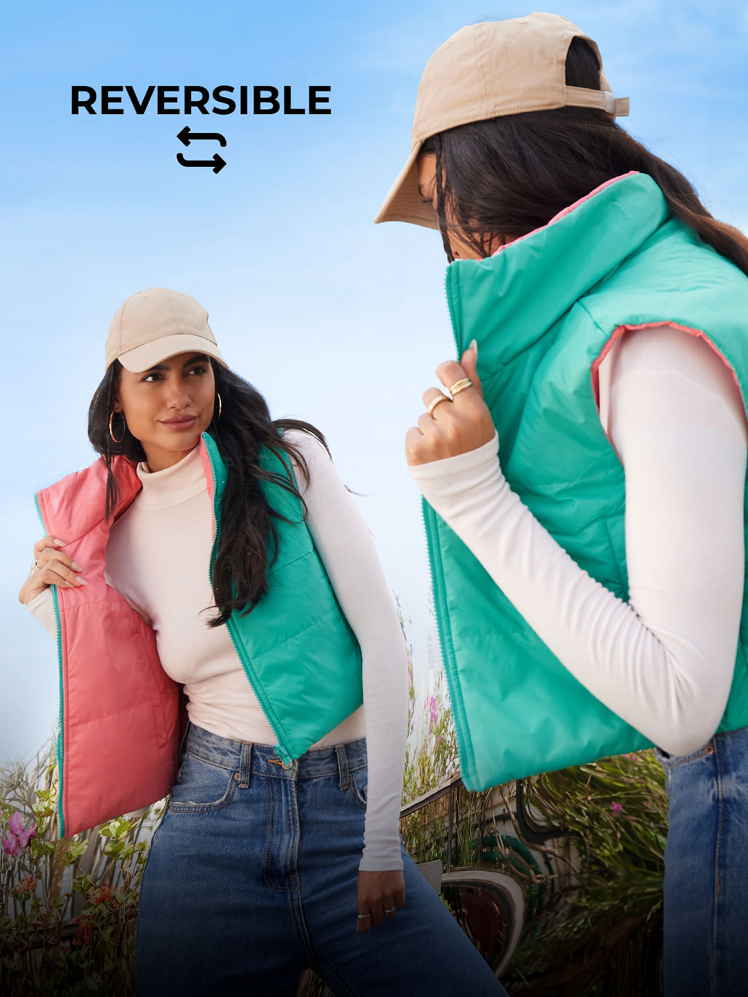 Solids: Pink, Blue (Reversible)