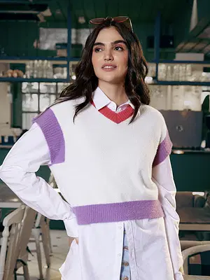 Buy Solids Frosty Pink Women Vest Sweaters online at The Souled Store