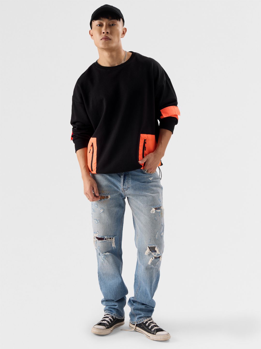 TSS Originals: Blazing Black Men Oversized Sweatshirts price