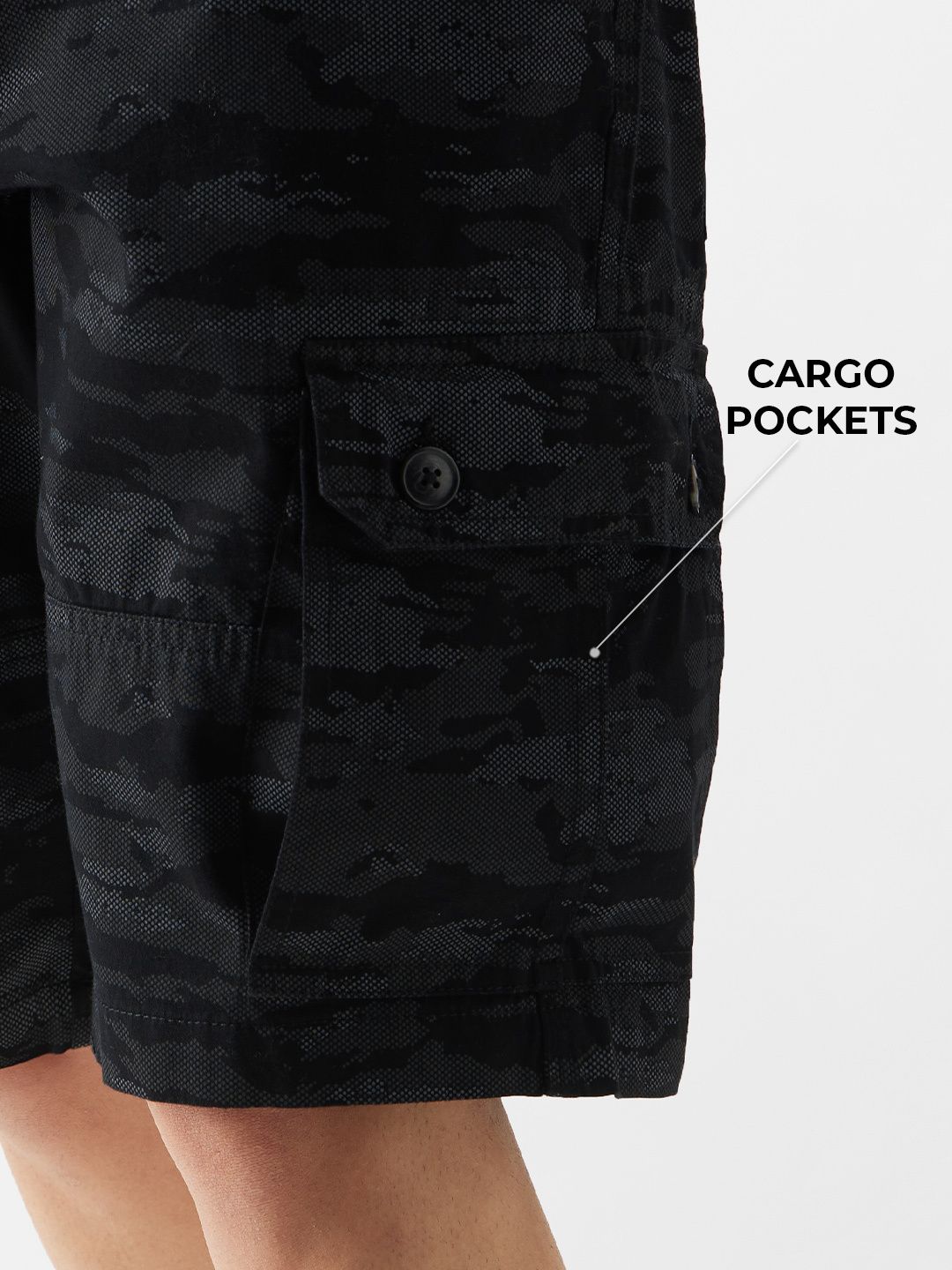 TSS Originals: Black Camo Men Cargo Shorts online