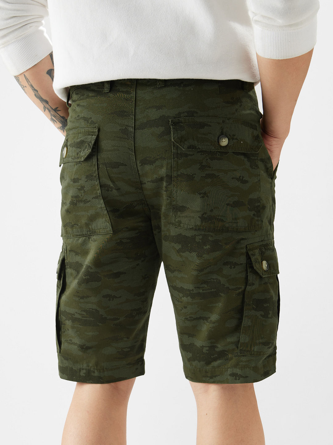 Buy TSS Originals: Green Camo Men Cargo Shorts Online