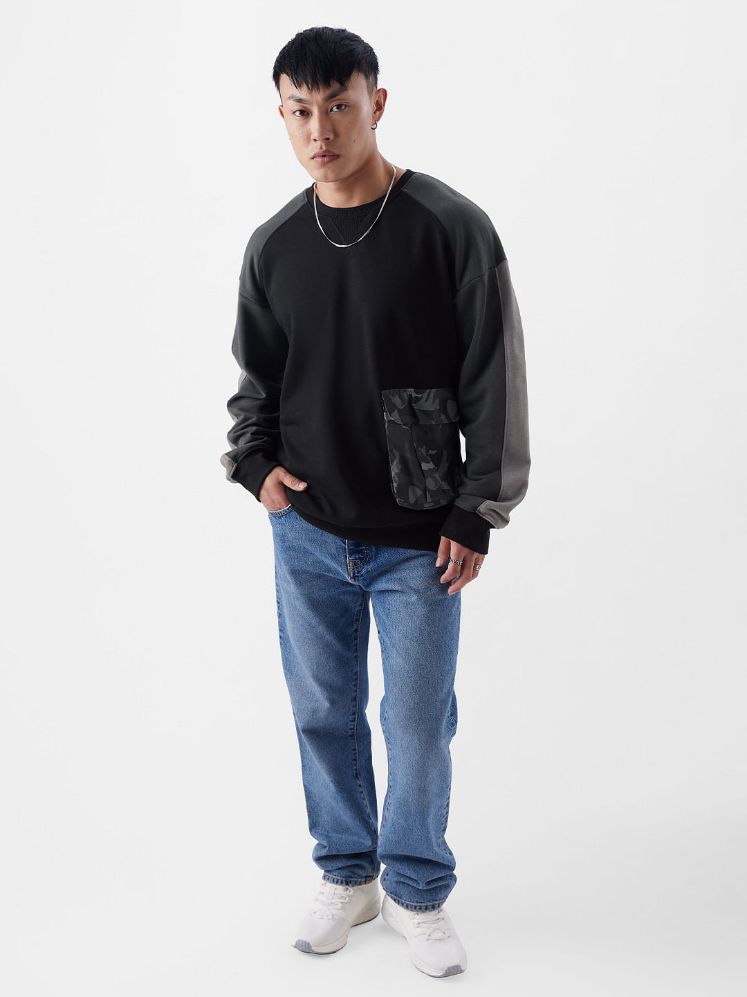 Buy Official TSS Originals: Black Camo Men Oversized Sweatshirt Online