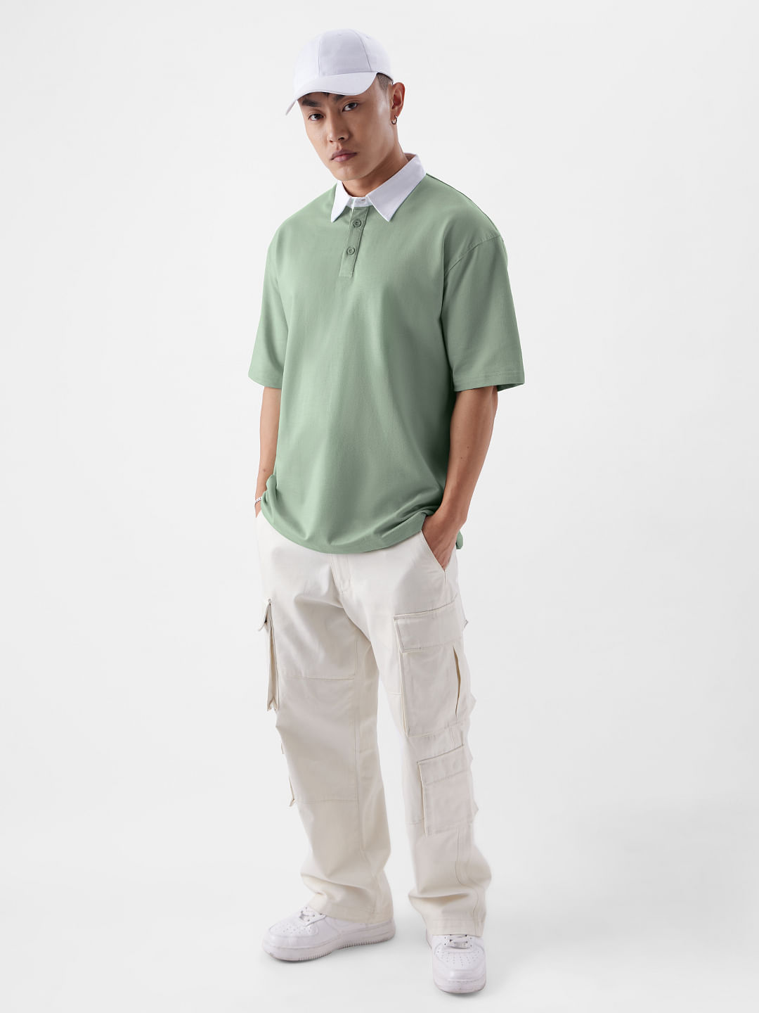 Buy Solid: Jade Men Overized Polos Online