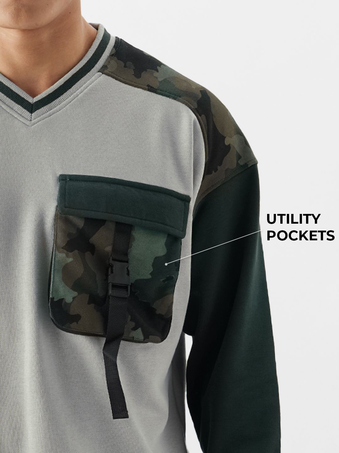 TSS Originals: Green Camo Men Oversized Sweatshirts online