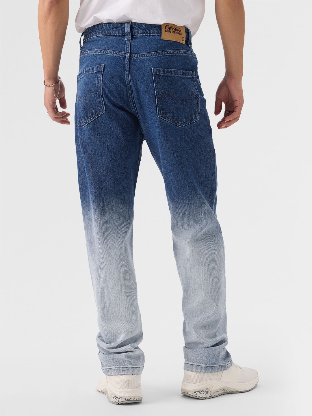 Denims: Gradient Blue Wash (Straight Fit) Men Jeans price