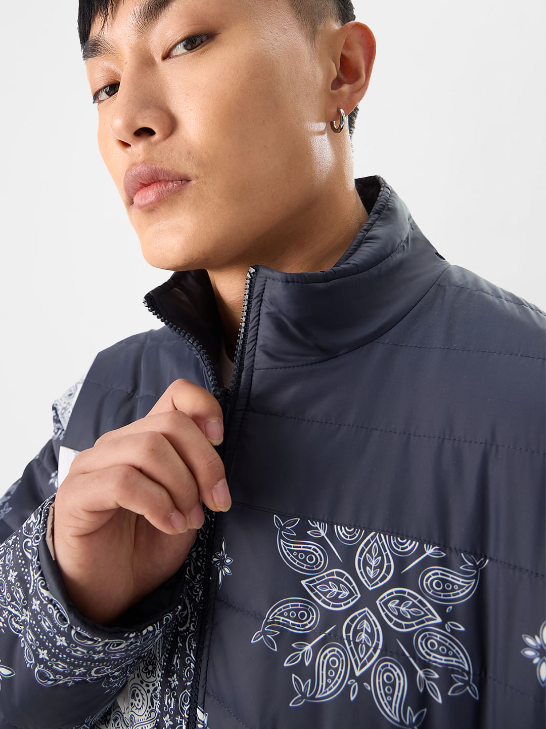 Buy TSS Originals Indigo Bandana Mens Oversized Puffer Jacket Online