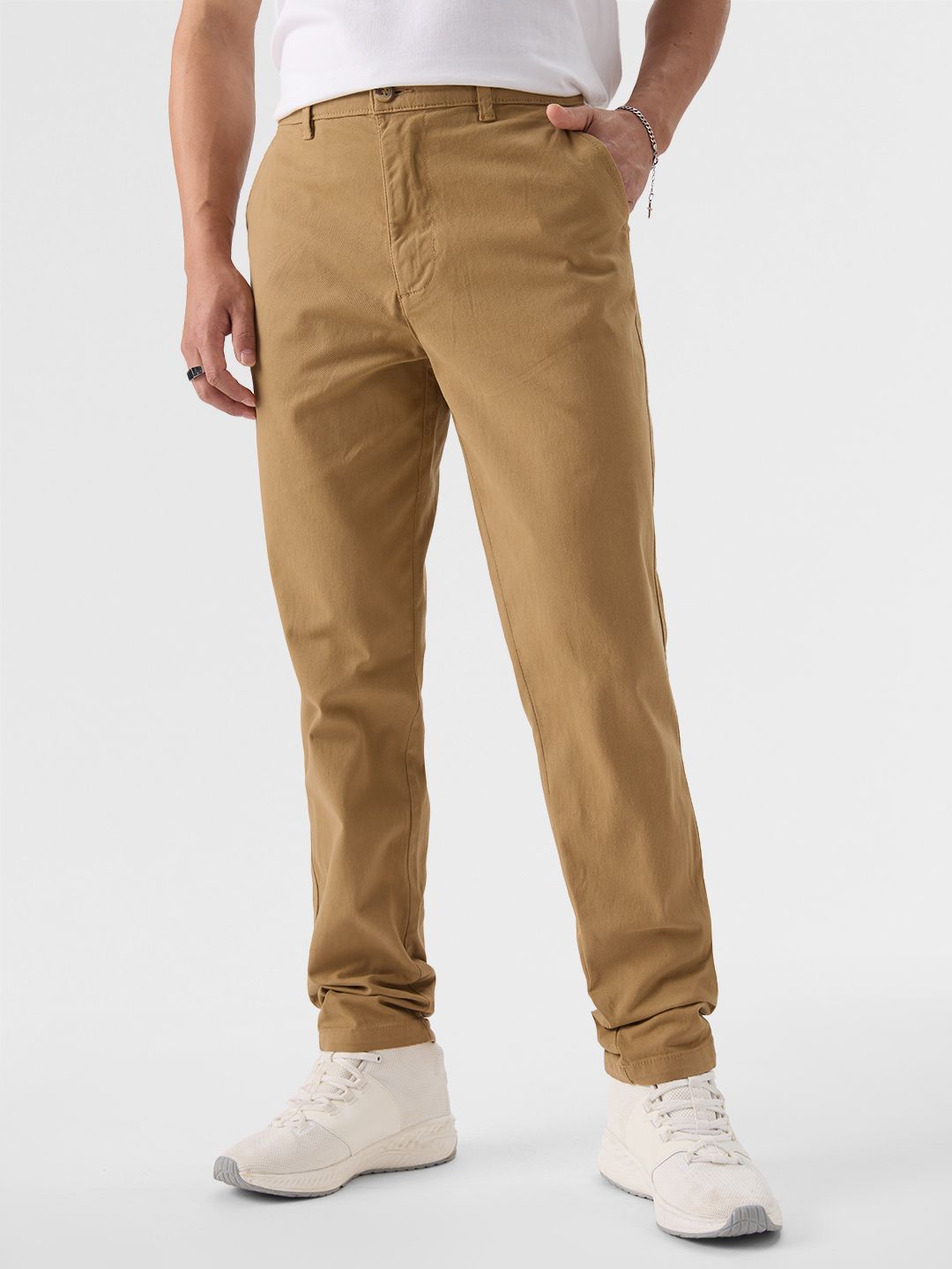 Buy Solids: Beige Men Chino Pants Online