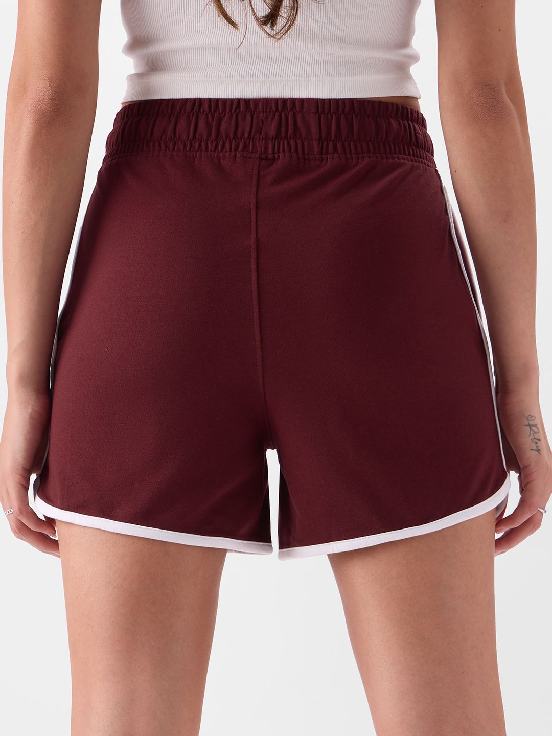 Buy Burgundy Dolphin Shorts Women Lounge Shorts online at The Souled Store.