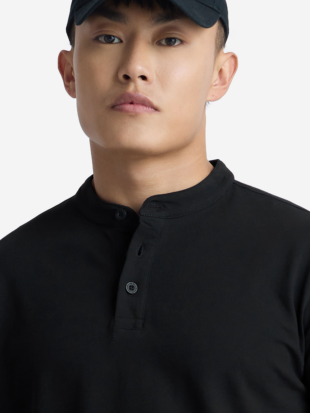 Buy Solids: Mystery Black Mandarin Polos Online