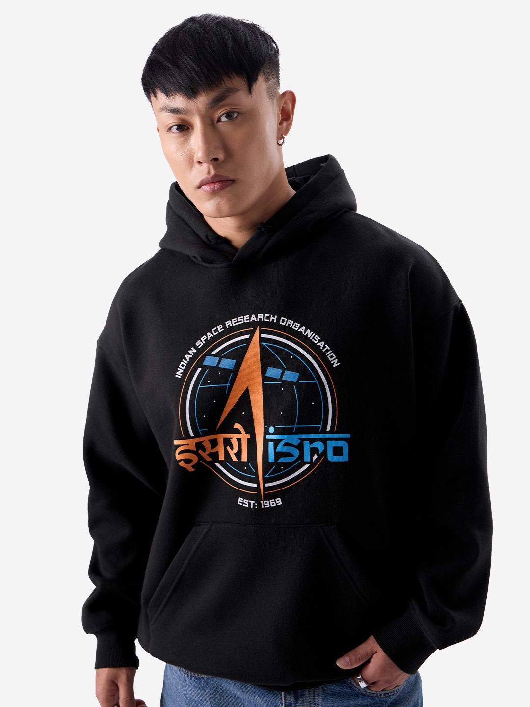 ISRO: Logo Men Oversized Hoodies price