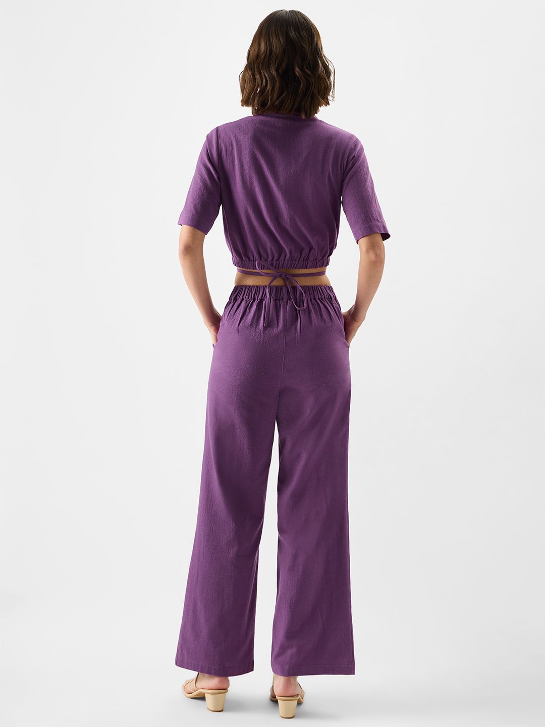 Buy Solids: Plum Women Cropped Shirts