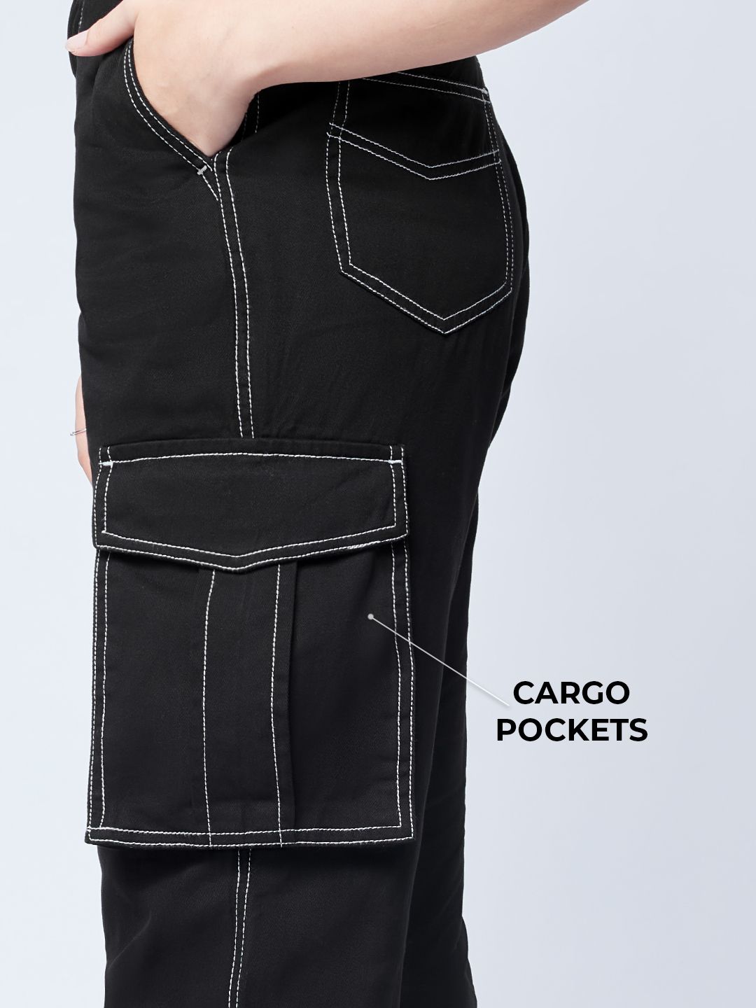 Buy Solids Black Women Cargo Pants online at The Souled Store.