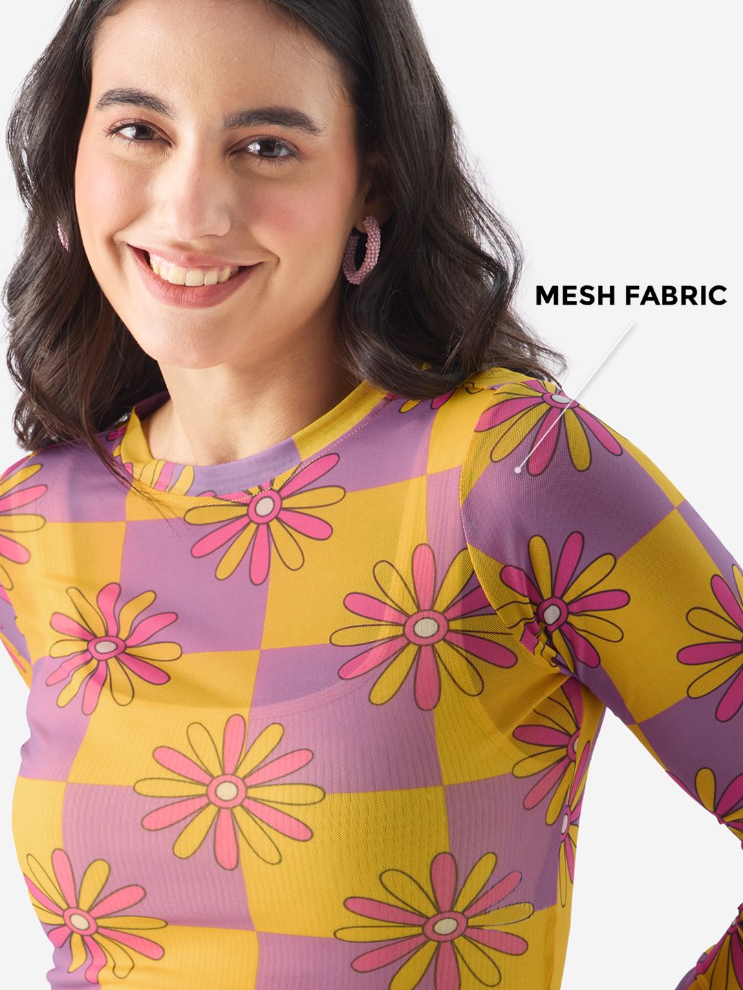 Mesh Top: Flora Women Cropped Tops online