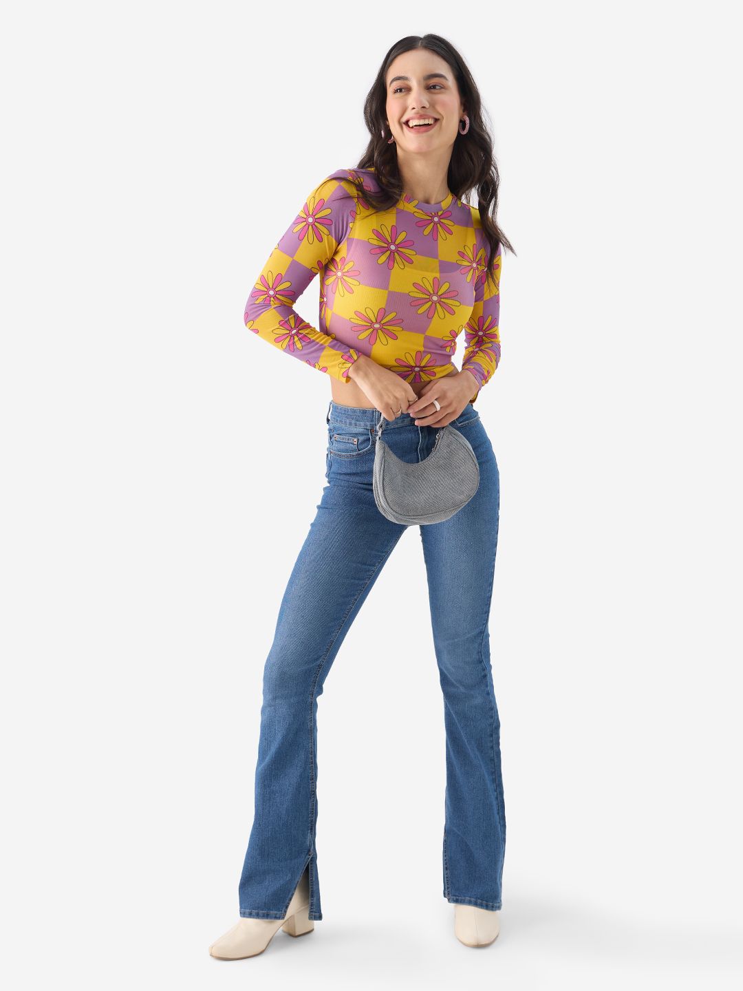 Mesh Top: Flora Women Cropped Tops price