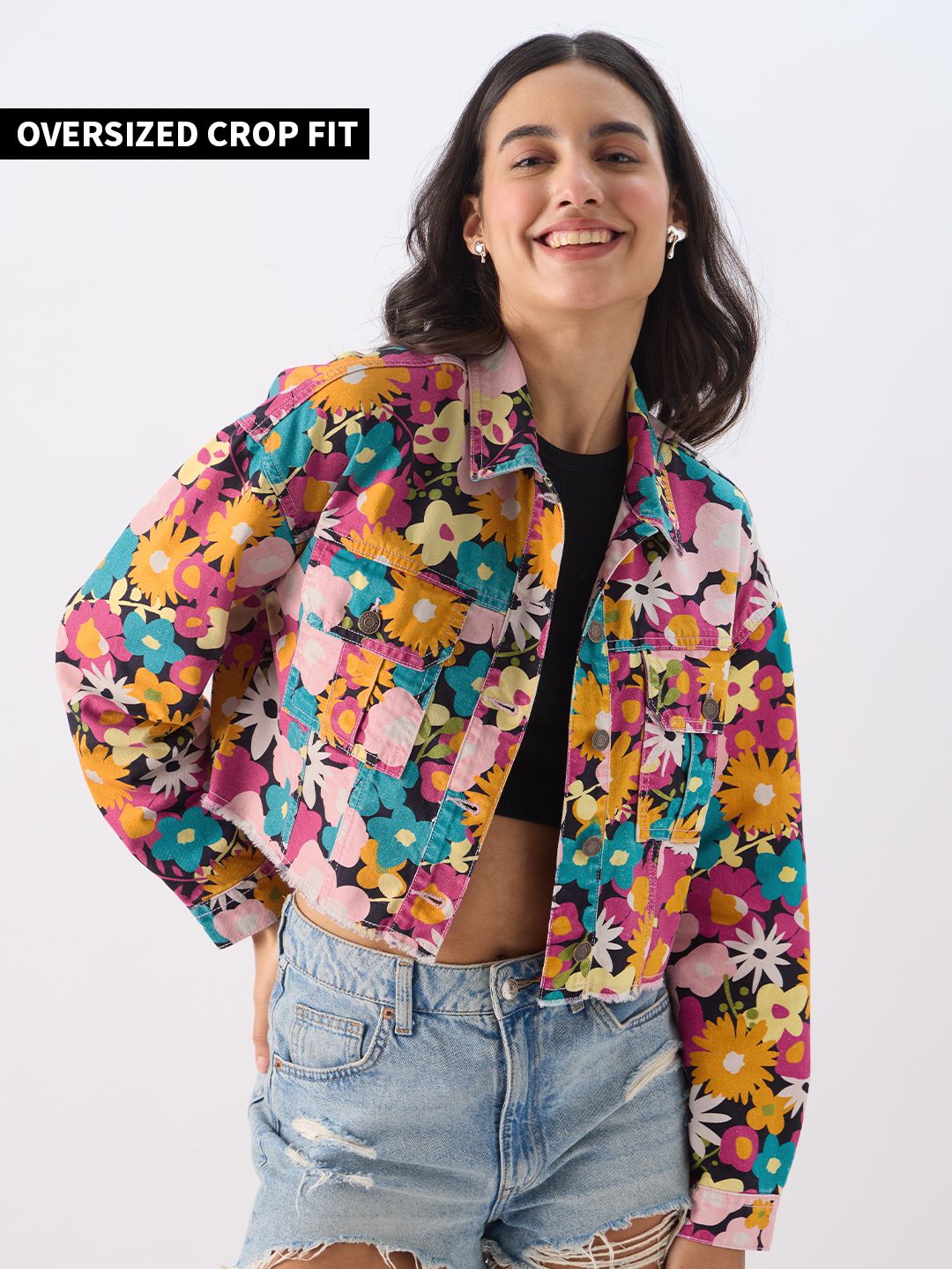 Buy TSS Originals Floral Oasis Women Denim Jacket Online