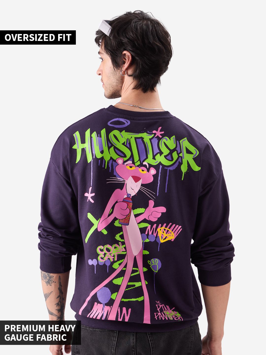 Buy Official Pink Panther Hustler Men Oversized Sweatshirt Online
