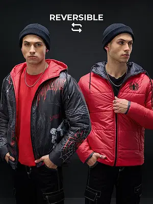 Buy Spider Man The Suit Mens Puffer Jacket Online